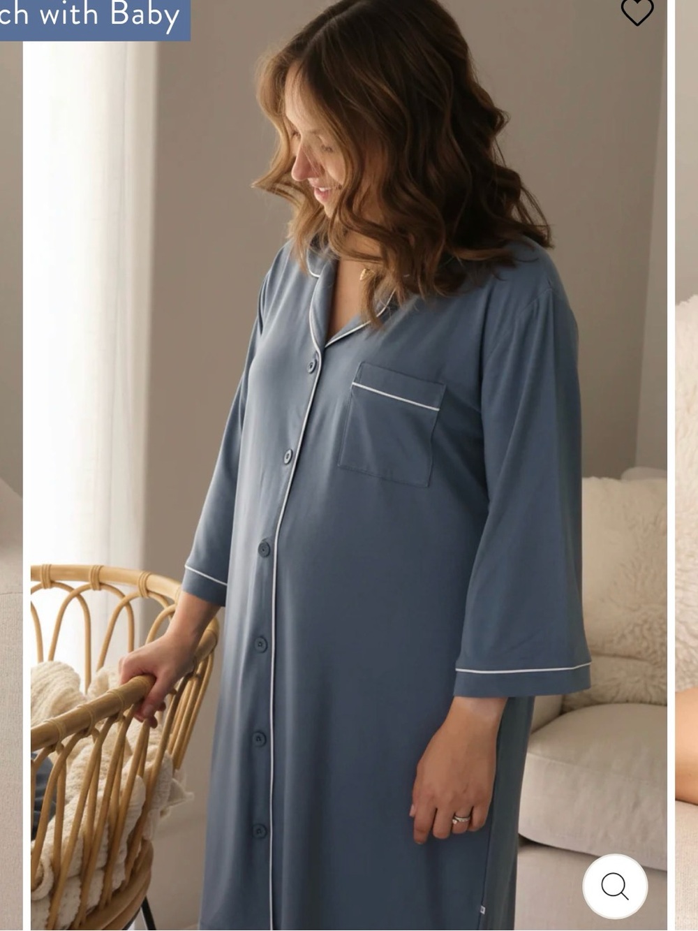 Caden Lane Labor & Delivery Gown - Dusty Blue